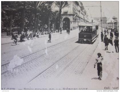 1919 CPA DE ALGER BAB-EL-OUED  ALGERIE FRANCAISE BD DE LA REPUBLIQUE TRAMWAY ASSEZ ANIMEE  QQ PEU ABIMEE  VOIR SCANN