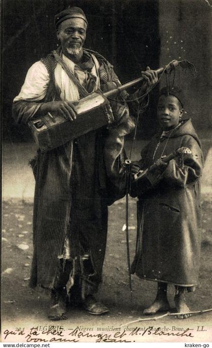 ALGERIA - Nègres Musiciens - Scenes et Types - VG - #114