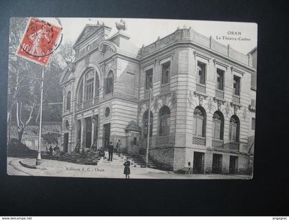 Carte 1909 Alger - Oran Le Théâtre-Casino