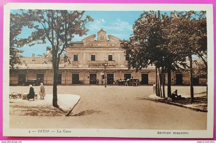 Cpa Sétif La Gare 1932 Carte Postale Algérie