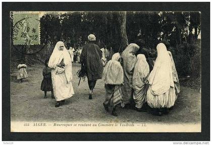 455 ALGER - MAURESQUES se rendant au cimetière le vendredi. Cachet ALGER 19/20-12-21