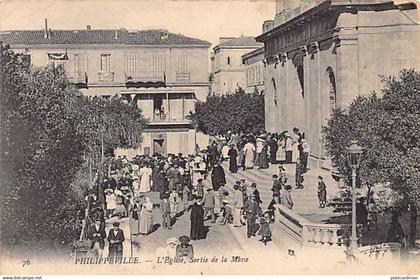 PHILIPPEVILLE Skikda - L'église, sortie de messe