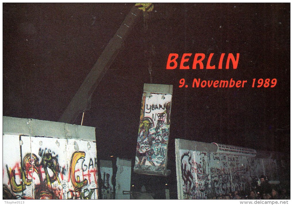 ALLEMAGNE. Carte postale ayant circulé en 1990. Chute du Mur de Berlin.