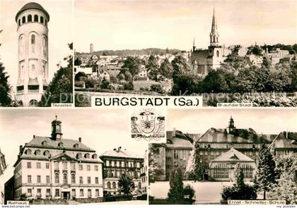 72636040 Burgstaedt Sachsen Taurastein Aussichtsturm Ortsansicht mit Kirche Erns
