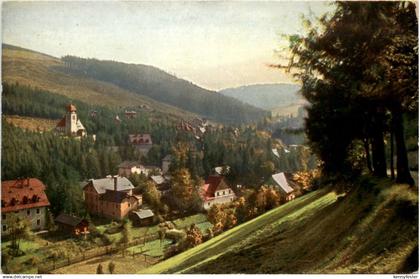 Kipsdorf i. Erzgeb., Blick von Ober-Kipsdorf nach Tal Kipsdorf und den H