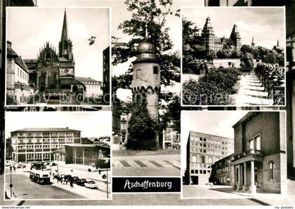 73116970 Aschaffenburg Main Stiftskirche Schloss Bahnhof Rathaus Aschaffenburg