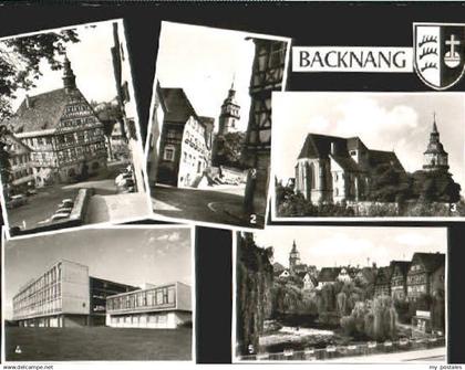 70100012 Backnang Backnang Rathaus Turm Kirche Schule x 1965