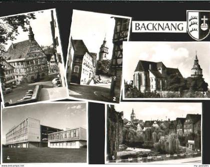 70100012 Backnang Backnang Rathaus Turm Kirche Schule x 1965 Backnang