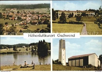 72535510 Gschwend Backnang Teilansicht Flussufer Kirche Gschwend Backnang