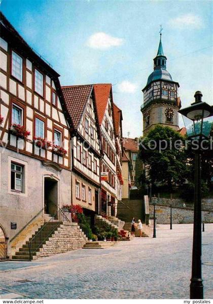 72646079 Backnang Fachwerkhaeuser Altstadt Stadtturm Laterne Backnang