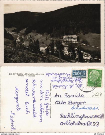 Ansichtskarte Bad Rippoldsau-Bad Rippoldsau-Schapbach Stadtpartie 1955