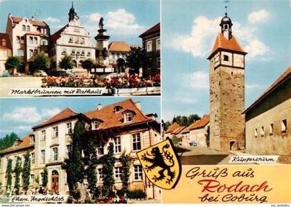 73952706 Rodach Bad Rodach Coburg Marktbrunnen mit Rathaus Ehem Jagdschloss Kupf