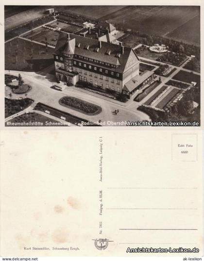 Ansichtskarte Bad Schlema Luftbild Rheumaheilstätte 1935