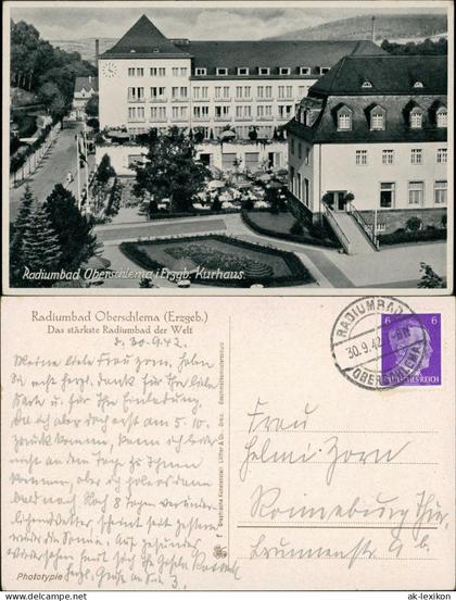Ansichtskarte Oberschlema-Bad Schlema Kurhotel - Straße 1938