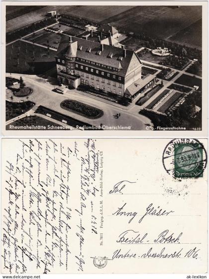 Ansichtskarte Oberschlema-Bad Schlema Luftbild - Heilstätte 1939