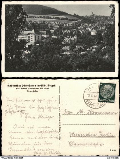 Ansichtskarte Oberschlema-Bad Schlema Panorama-Ansicht 1940