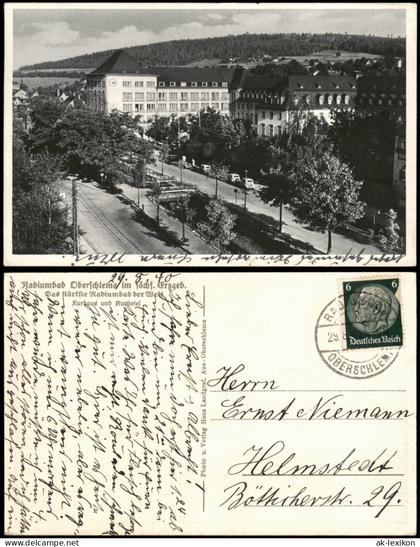 Ansichtskarte Oberschlema-Bad Schlema Straßenpartie - Kurhaus 1938