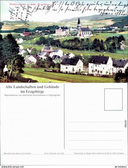 REPRO Ansichtskarte Niederschlema-Bad Schlema - Blick auf den Ort 1900/1998