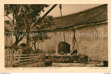 43060612 Schloss Wildenstein Ziebrunnen Ziegen Donautal Altheim