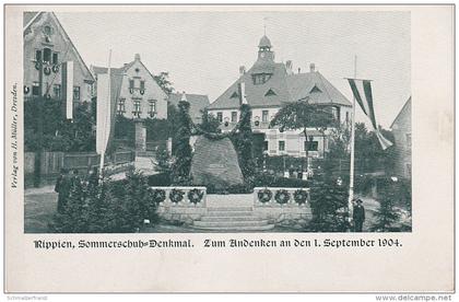 Litho AK Rippien Einweihung Sommerschuh Denkmal 1904 a Dresden Bannewitz Goppeln Nöthnitz Golberode Possendorf Hainichen
