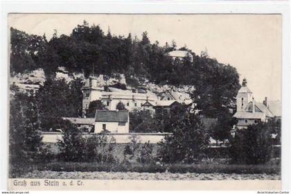 39046482 - Stein a.d. Traun mit Teilansicht gelaufen von 1909. Albumabdruecke an den Ecken kleiner Knick oben links, le