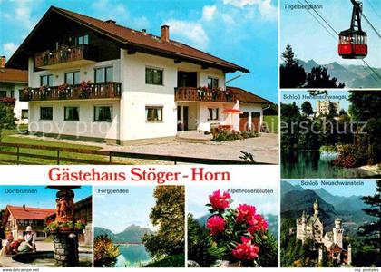 Horn Schwangau Gaestehaus Stoeger Horn Dorfbrunnen Forggensee Schloesser