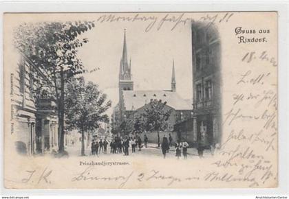 39091812 - Berlin Rixdorf Prinzhandjerystrasse gelaufen, 1902. Leichter Stempeldurchdruck, kleiner Knick unten links, l