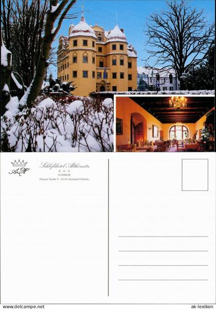 Ansichtskarte Bertsdorf-Hörnitz Schloßhotel im Winter, Schnee 1995