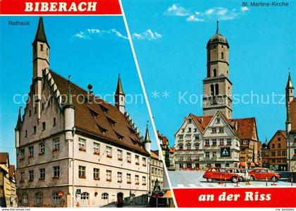 73190201 Biberach Riss Rathaus St. Martins Kirche Biberach Riss