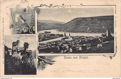 Bingen am Rhein (RP) Gruss aus Bingen - Mehrfachansicht - Burg. Rheinstein - Verlag Weinhandlung Gebr. Münzner Bingen