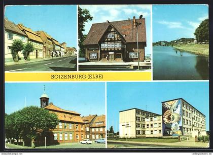 AK Boizenburg, Clara-Zetkin-Strasse, Konsum-Hotel Boizenburg-Stadt, Rathaus
