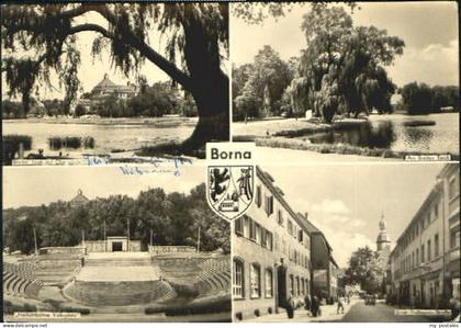 70089338 Borna Borna Teich Platz Schule Buehne x 1960 Borna