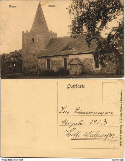 Ansichtskarte Rauen (Mark)-Spreenhagen Kirche 1913