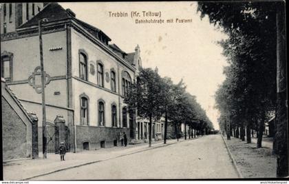 CPA Trebbin im Kreis Teltow Fläming, Bahnhofstraße mit Postamt