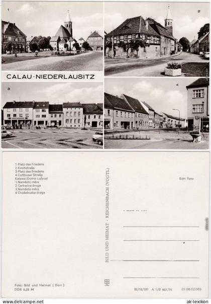 Calau Kalawa 4B Platz des Friedens, Kirchstraße, Cottbuser Straße 1976