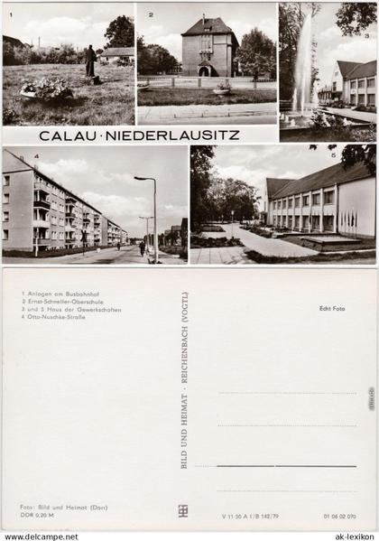 Calau Kalawa 5 Bild: Busbahnhof, Oberschule, Otto Nuschke Straße 1979