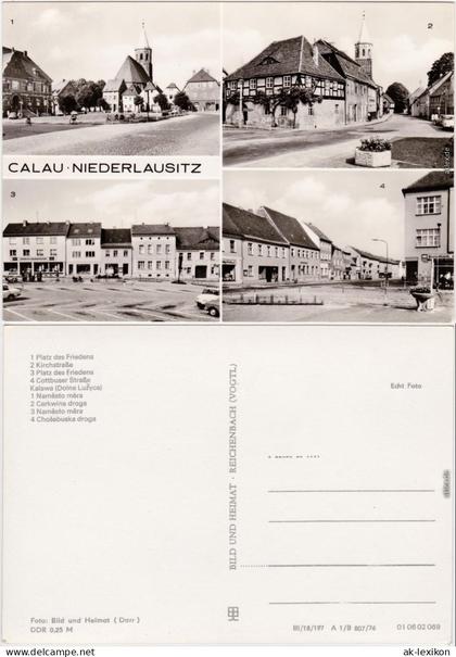 Calau Niederlausitz Platz des Friedens, Kirchstraße, Cottbuserstraße 1976