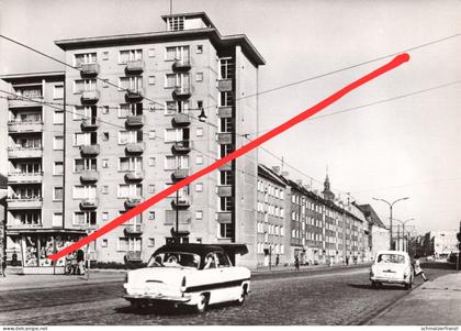 AK Brandenburg Havel Friedensstraße St Sankt Annen Straße Platz Brücke Der Temnitz Neubauten Hochhaus Kiosk Wartburg DDR