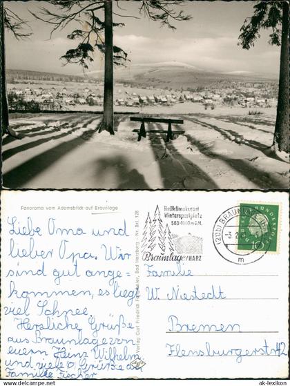 Ansichtskarte Braunlage Panorama vom Adamsblick auf Braunlage 1961