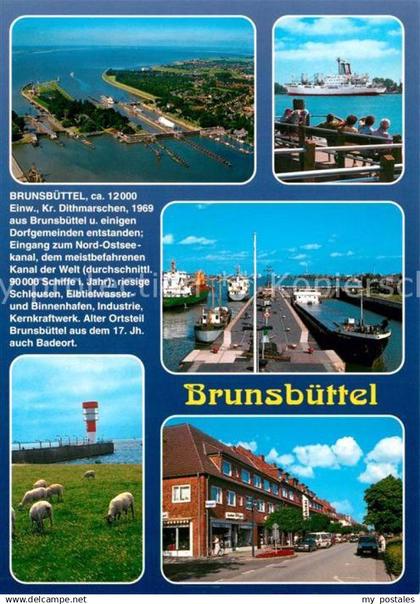 73237959 Brunsbuettel Fliegeraufnahme Leuchtturm Hafen Stadtansicht Chronik Brun