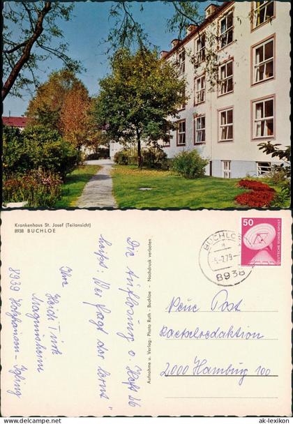 Ansichtskarte Buchloe Krankenhaus St. Josef 1979   gelaufen mit Stempel Buchloe