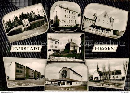 73855358 Buerstadt Kriegerdenkmal Post Kirche Rathaus Schule Friedhof