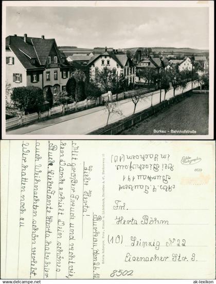 Ansichtskarte Burkau (Oberlausitz) Porchow Bahnhofstraße Oberlausitz 1934