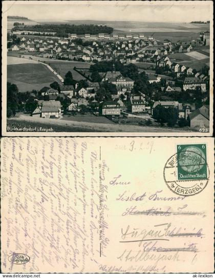 Ansichtskarte Burkhardtsdorf Stadtpartie 1933