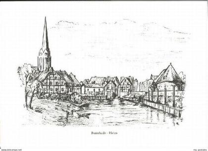 70120950 Buxtehude Buxtehude Kuenstlerkarte Hafen o 1971 Buxtehude