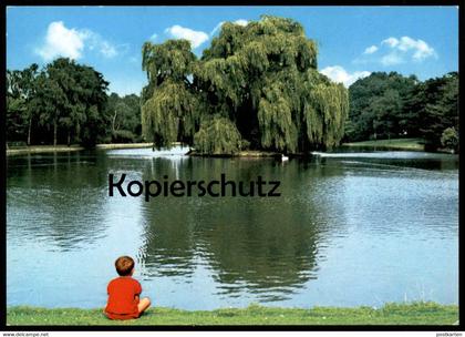 ÄLTERE POSTKARTE CASTROP-RAUXEL STADTGARTEN Kind Child Enfant Junge boy Baum Tree Ansichtskarte AK cpa postcard