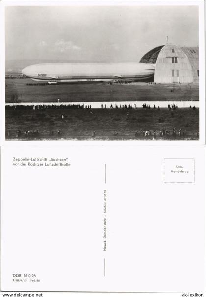 Ansichtskarte Kaditz-Dresden REPRO Flugplatz Flugwesen - Zeppelin 1930/1988