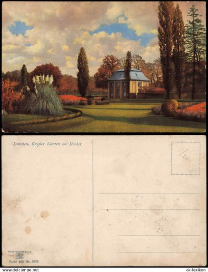 Großer Garten-Dresden Großer Garten im Herbst. Stimmungsbild Photochromie 1912