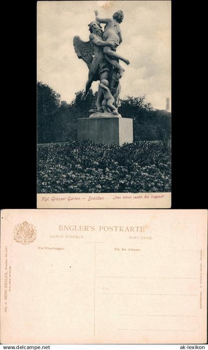 Großer Garten-Dresden Statue Großer Garten - Das Alter raubt die Jugend 1908