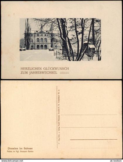 Seevorstadt-Ost/Großer Garten-Dresden Großer Garten Palais im Schnee 1912